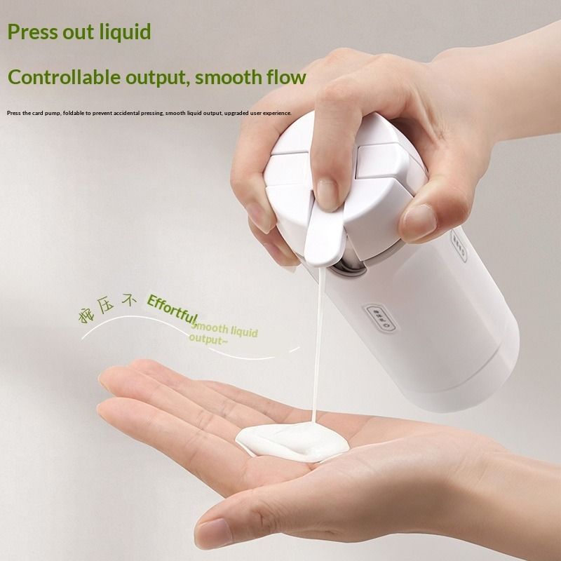 Pressing the flip pump to dispense lotion